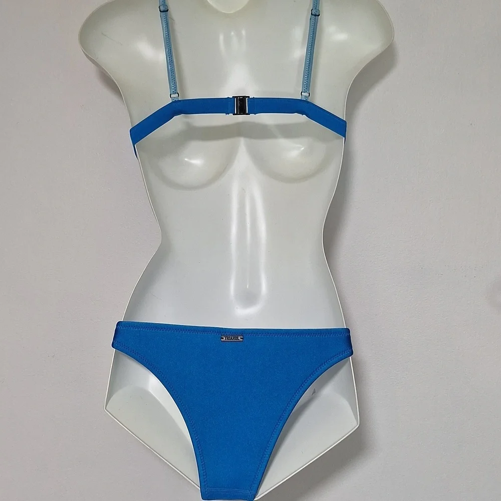 Triangl Swimwear Blue Swim Bikini Set Cinchbag Neoprene